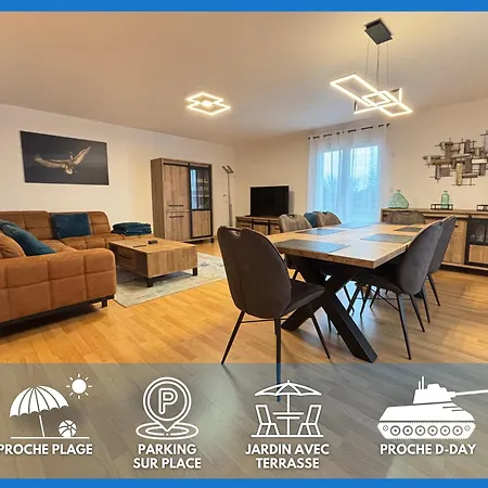 Holiday home La Cle Des Champs Maison Plain Pied Spacieuse Lumineuse Bien Equipee, 3 Spacieuse, Belle Terrasse Amenagee, Garage, Grand Jardin Clos, Parking, Pres De Bayeux Et Omaha *